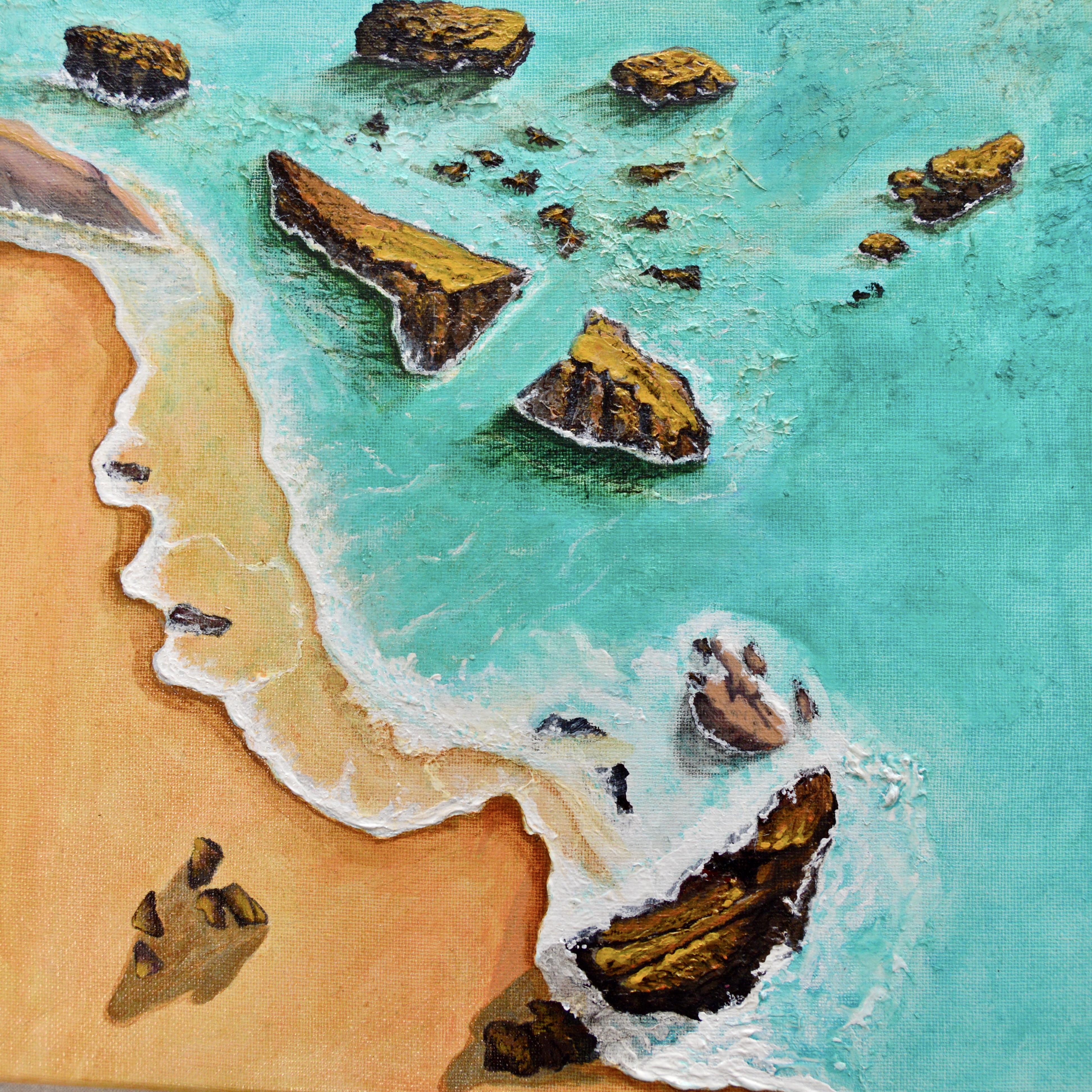 A close-up of painting by Candice Taylor-Diallo during the second-year show.